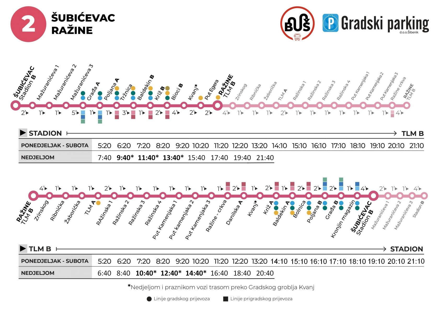 Na blagdan Svih svetih autobusna Linija 2 imat će dodatne termine polazaka za Gradsko groblje Kvanj